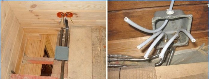 Hidden wiring in a wooden house