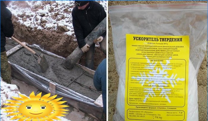Preparation of concrete in winter