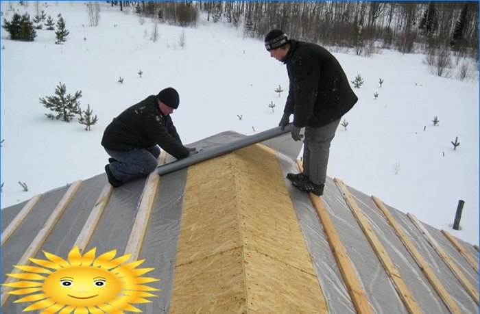 Arrangement of the roof in winter