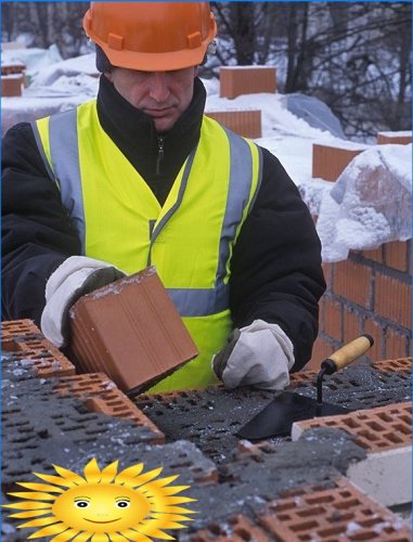 Brickwork in winter