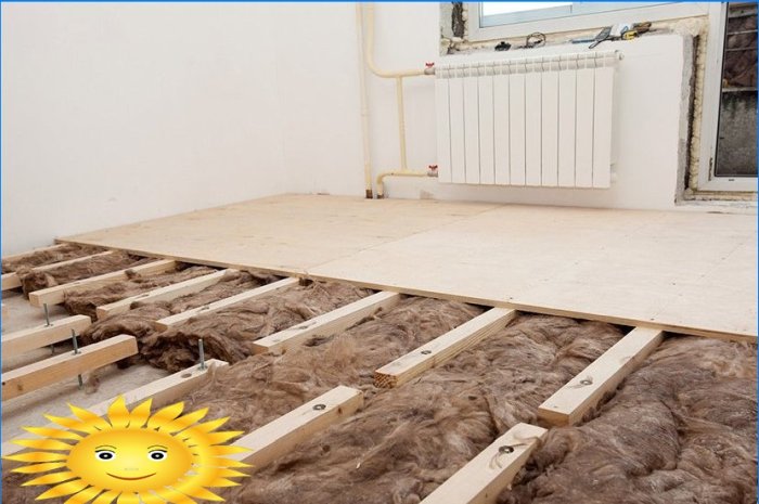 Additional floor insulation: increasing the thickness of the insulation