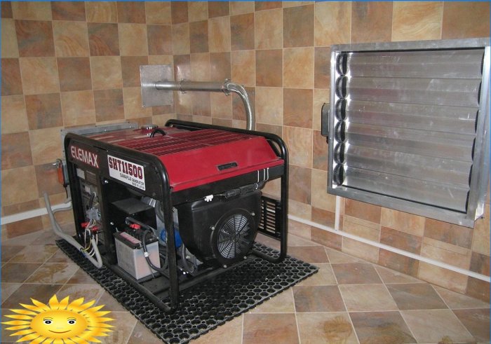 Gas generator in the technical room of the house