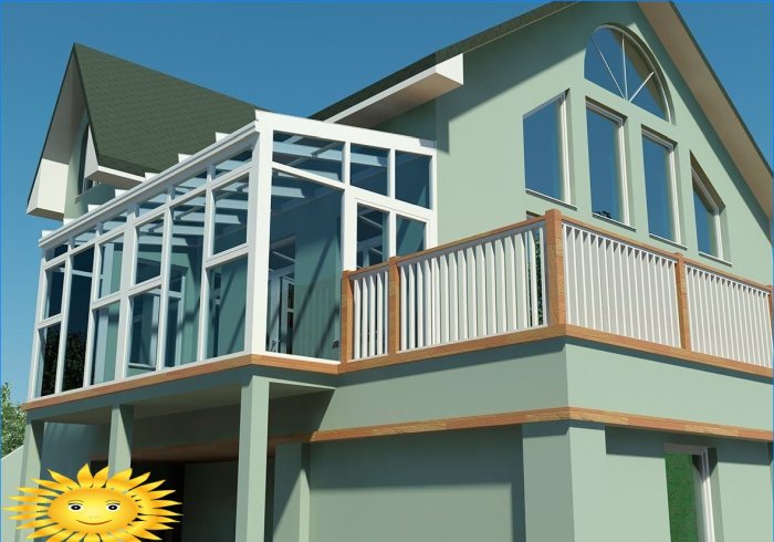 Balcony in a private house: pros, cons, examples