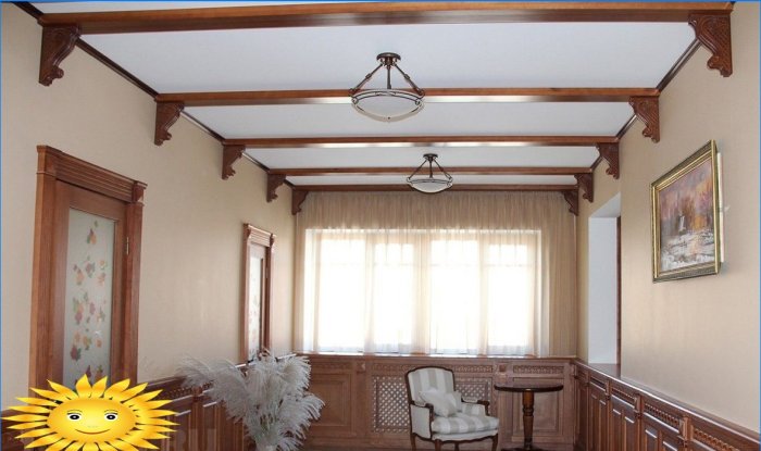 Ceiling beams in a classic interior