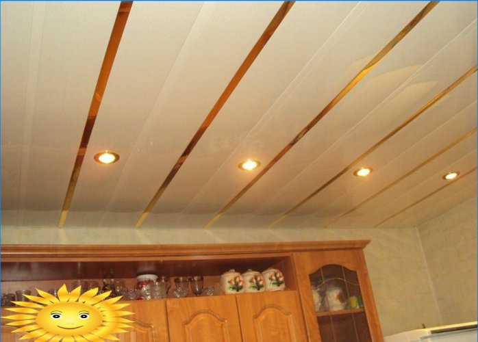 Ceiling panels in the kitchen