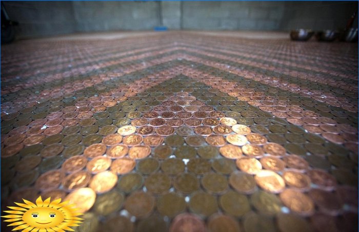 Coin and epoxy floor