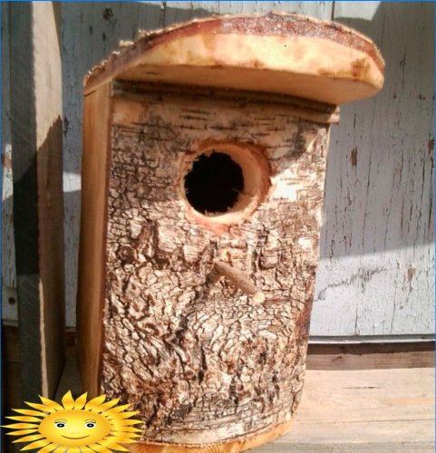 DIY birdhouse for birds: drawings and photos