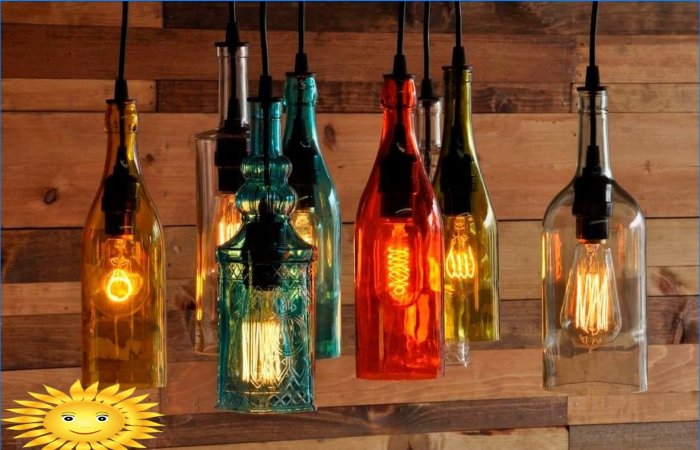 DIY glass bottle lamps