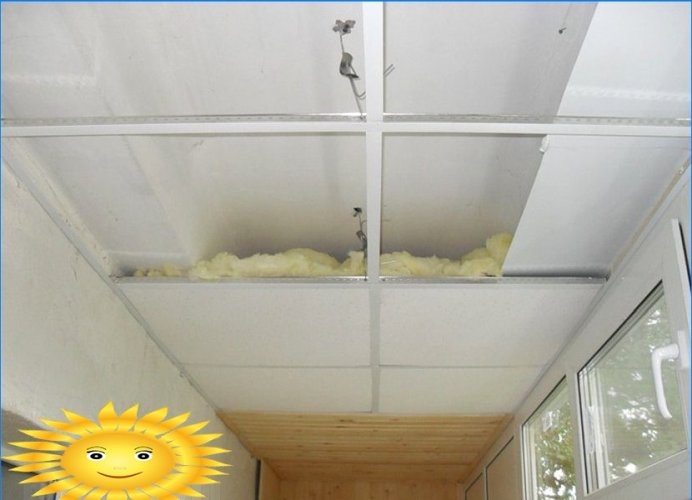 Insulation of the balcony ceiling with mineral wool
