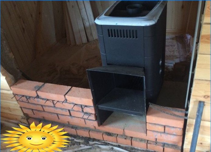 Masonry brick portal for a sauna stove