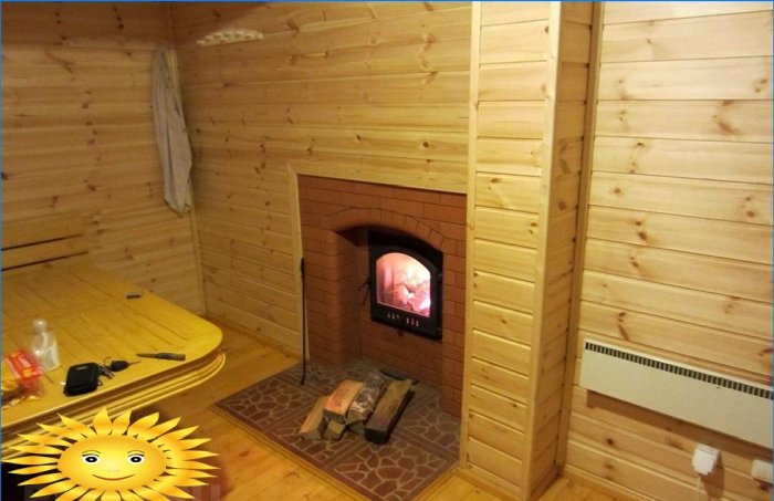 Sauna stove with external firebox