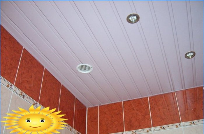 Do-it-yourself rack ceiling in the bathroom