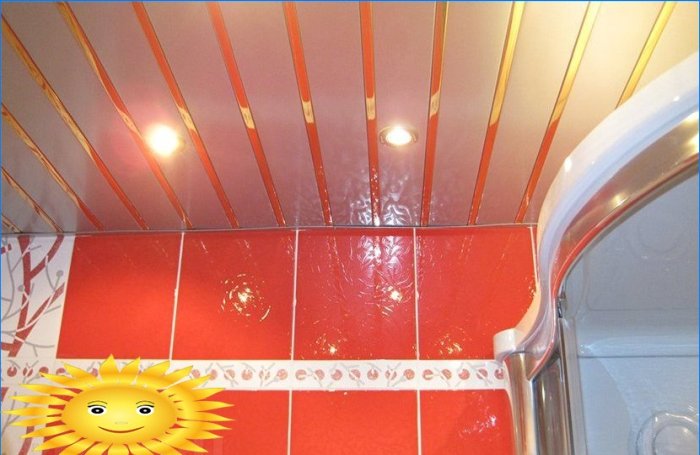 Do-it-yourself rack ceiling in the bathroom