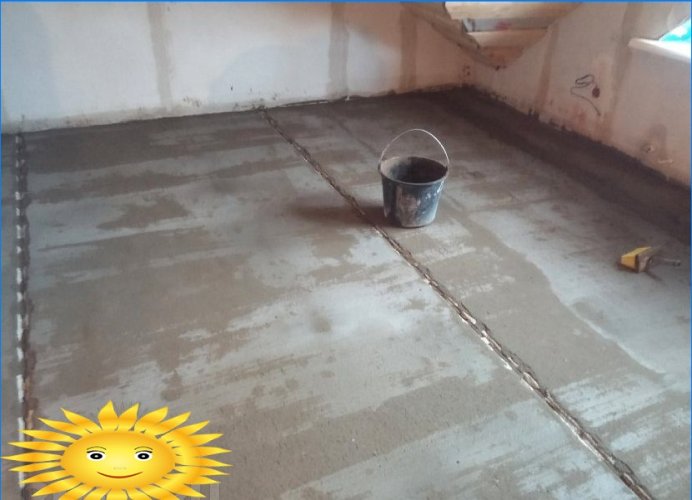 Do-it-yourself warm floor screed - personal experience, step by step photos