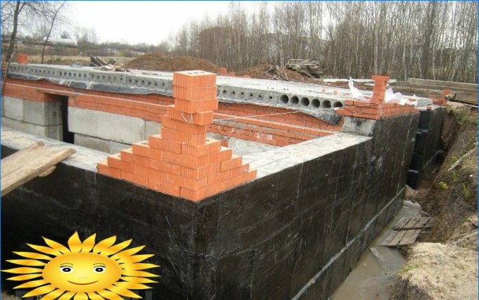 Waterproofing of the foundation made of FSB blocks
