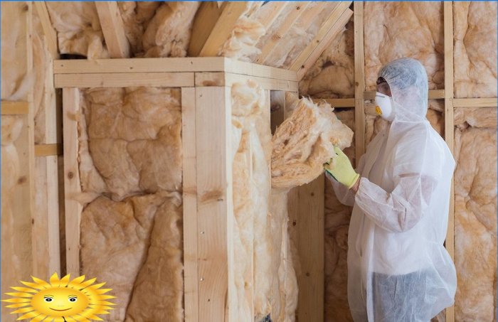 Insulation of the walls of a frame house