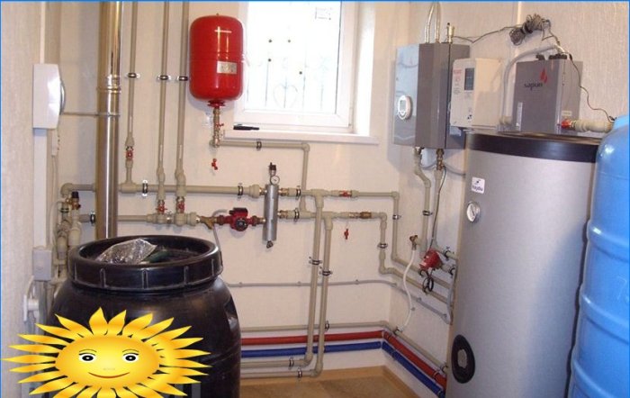 Heating a house with a heat pump