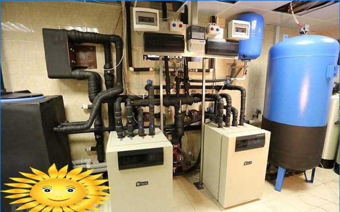 Heating a house with a heat pump