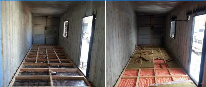 Insulation of the container floor