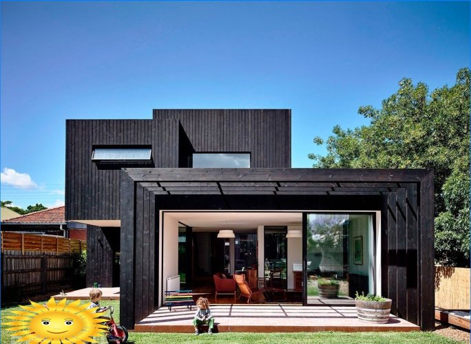 Houses with dark facades: examples, features, materials