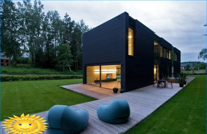 Houses with dark facades: examples, features, materials
