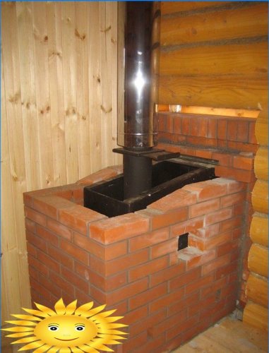 Facing the stove with bricks