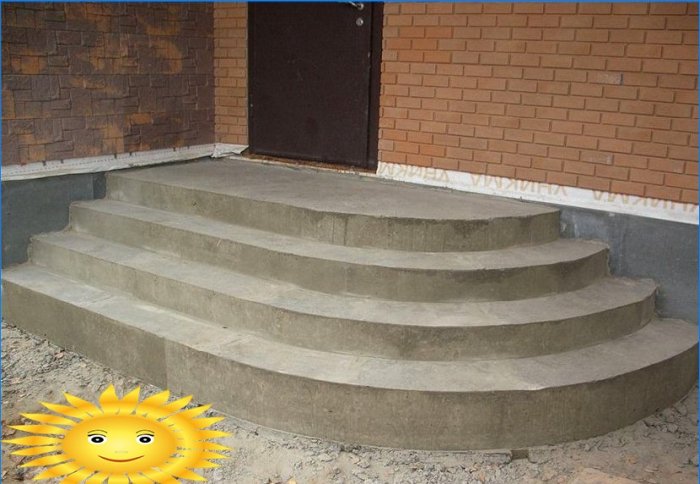 How to correctly calculate the radius steps of a concrete porch