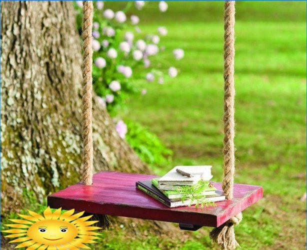 How to make a garden swing from a tree with your own hands: photo