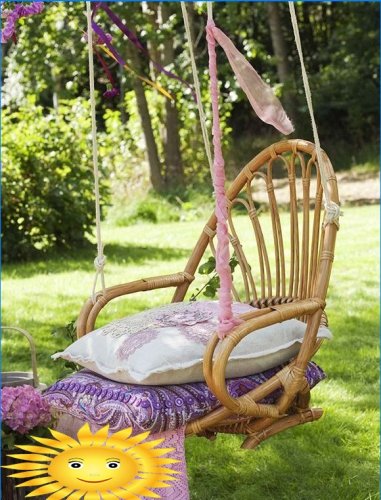 How to make a garden swing from a tree with your own hands: photo