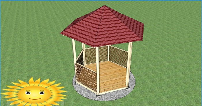 How to make a simple wooden gazebo with your own hands