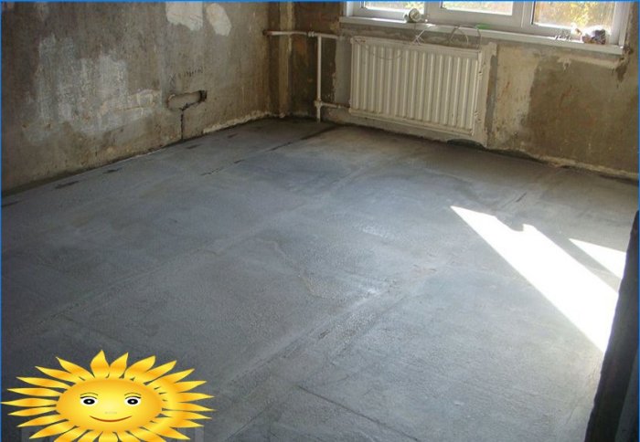 Leveling the floor with a screed