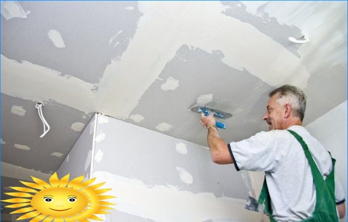 How to properly putty a plasterboard ceiling for painting