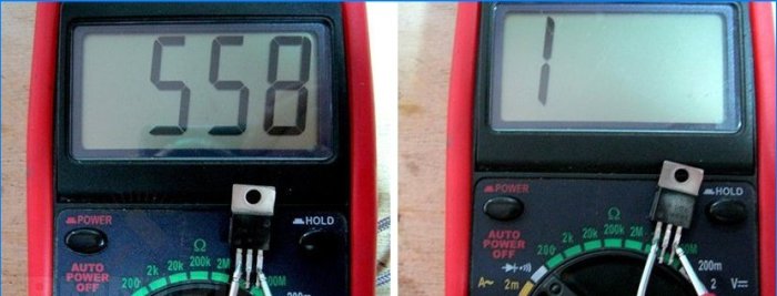 Checking the field-effect transistor with a multimeter
