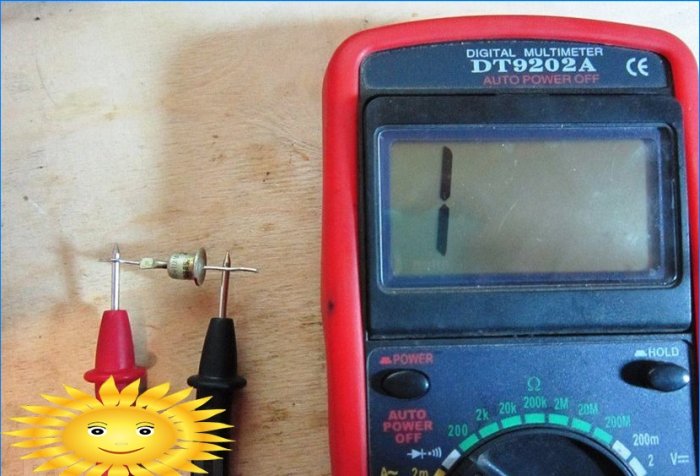 Diode test with a multimeter