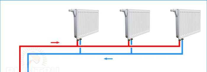 Two-pipe dead-end heating system