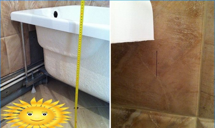 Installation of a plasterboard screen under a bathtub with an inspection hatch