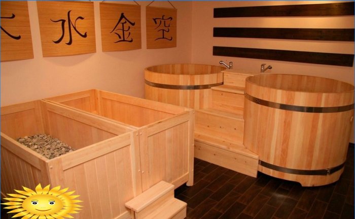 Japanese bath: ofuro, furako, features and examples