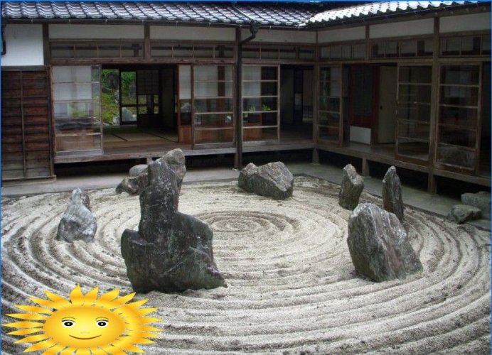 Japanese rock garden. Device, philosophy and style features