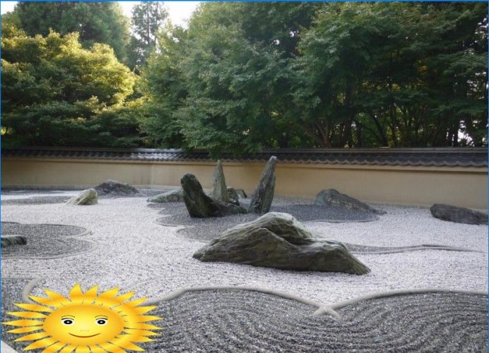 Japanese rock garden. Device, philosophy and style features