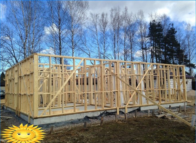 Jibs in a frame house during construction