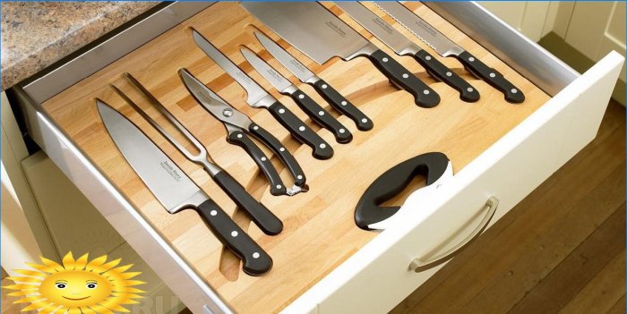 Storing knives in the kitchen