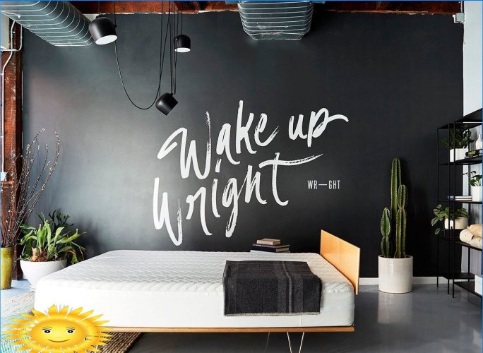 Lettering in the interior: photo ideas