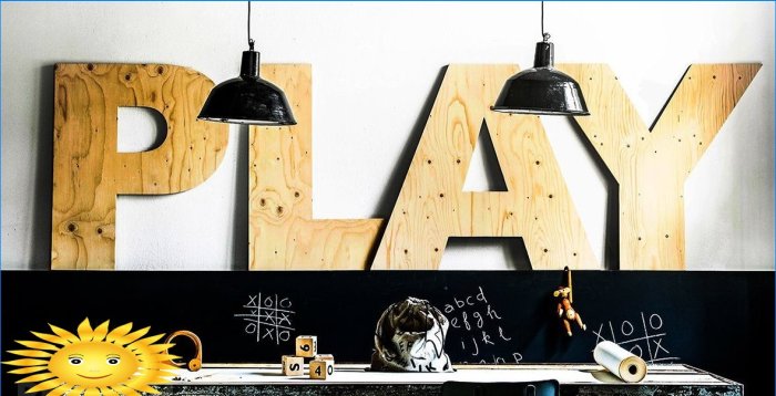 Lettering in the interior: photo ideas
