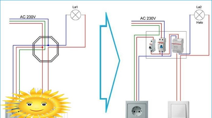 Lighting scheme for 12V lamps. Features of installation of low-voltage networks