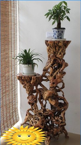 Carved flower stand