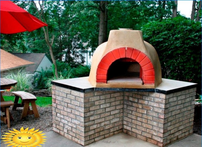 Pizza oven on site: features and examples