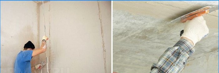 Plastered walls and ceilings for painting and wallpaper
