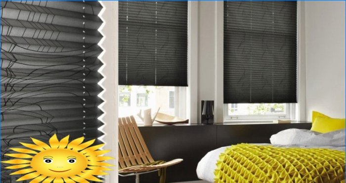 Pleated curtains in the design of a modern apartment