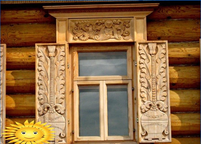 Carved shutters on the windows