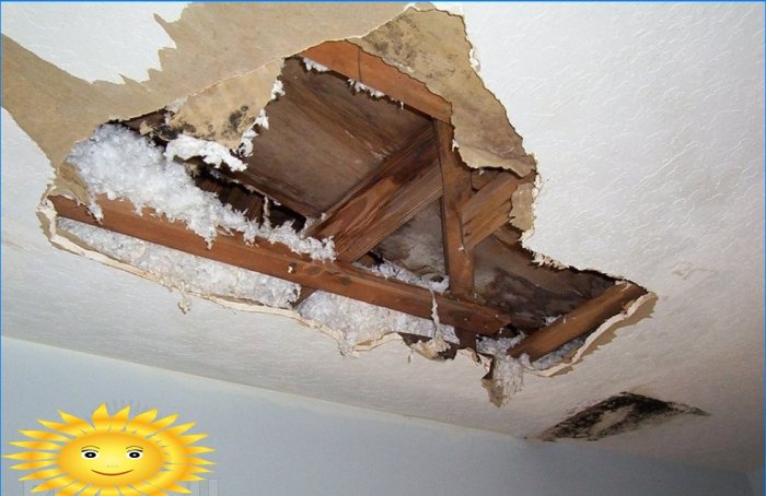 Repairing the ceiling after a leak